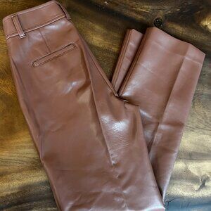 Aritizia Fake Leather Tan Pants